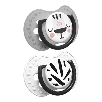 Canpol Lovi Salt&Pepper, smoczek uspokajający silikonowy, dynamiczny 3-6 m, 2 szt.