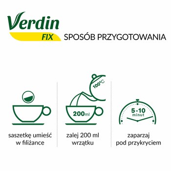 Verdin fix z maliną, susz ziołowy, 20 szt.