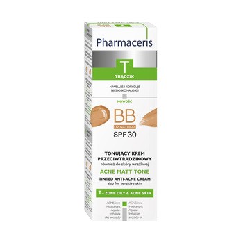 Pharmaceris T Acne Matt Tone, krem BB przeciwtrądzikowy, 02 natural, 30 ml