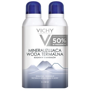 Zestaw Promocyjny Vichy Eau Thermale, woda termalna, 150 ml x 2, drugi produkt 50% taniej