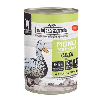 Wiejska Zagroda Kaczka, mokra karma dla kotów, 400 g