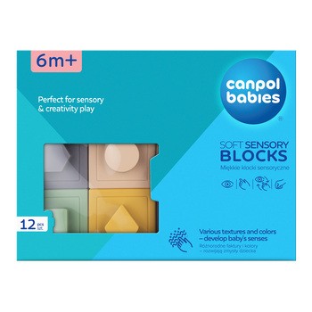 Canpol Babies, miękkie klocki sensoryczne, 12 szt.