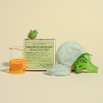 Calendula Modern Self Care, szampon w kostce do włosów, brody i ciała, dla mężczyzn, 80 g