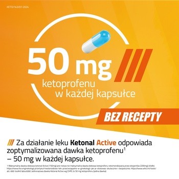 Ketonal Active, 50 mg, kapsułki twarde, 20 szt.