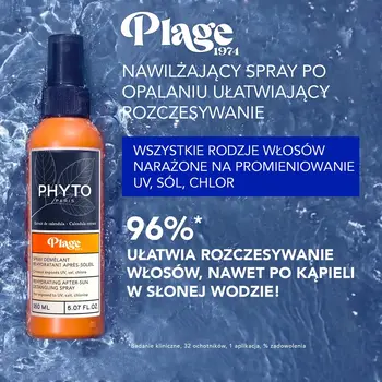 Phyto Plage, nawilżający spray rozplątujący włosy po słońcu, 150 ml
