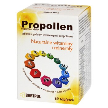 Propollen, tabletki z propolisem i pyłkiem kwiatowym, 60 szt.