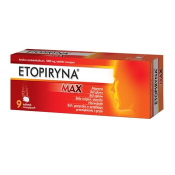 Etopiryna Max, 1000 mg, tabletki musujące, 9 szt.