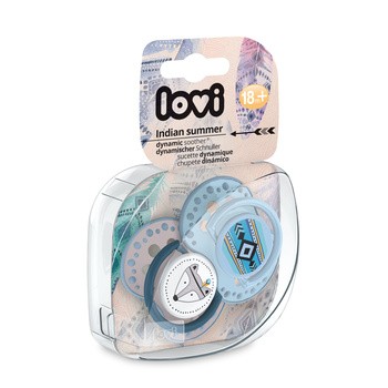 Canpol Lovi, smoczek uspokajający silikonowy, dynamiczny, Indian Summer Boy, 18 m+, 2 szt.