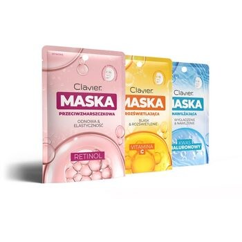 Clavier, maska przeciwzmarszczkowa w płacie z retinolem, 25 ml