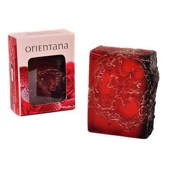 Orientana, mydło z gąbką złuszczającą, róża japońska i liczi, 100 g