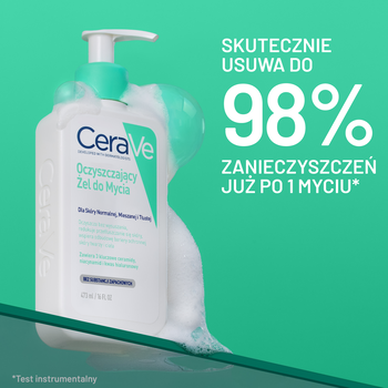 CeraVe, oczyszczający żel do mycia z ceramidami dla skóry normalnej i tłustej, 473 ml