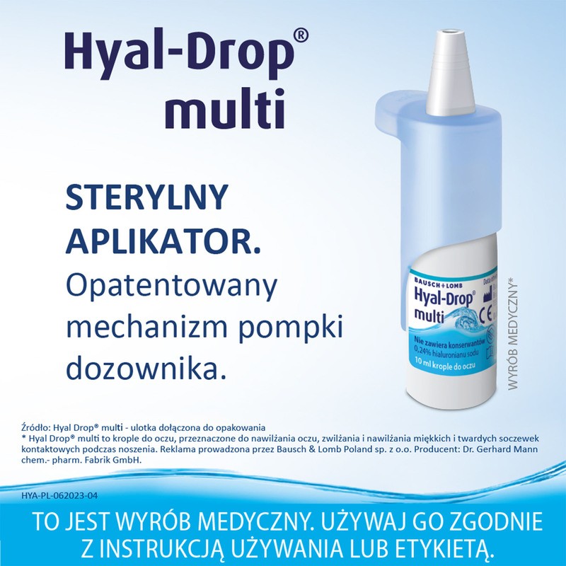 Hyal Drop Multi Krople Do Oczu I Soczewek Nawilżające 10 Ml 6839