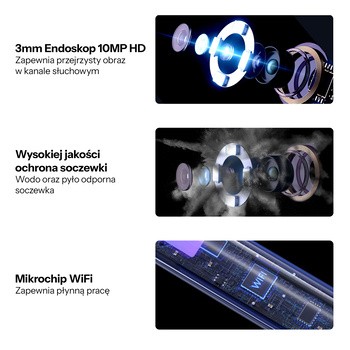 Bebird Note 5, otoskop z kamerą do czyszczenia uszu, niebieski, 1 szt.