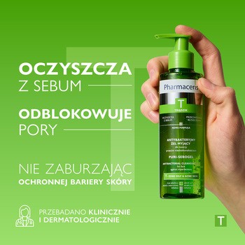 Pharmaceris T Puri-Sebogel, antybakteryjny żel myjący do twarzy przeciw niedoskonałościom, 190 ml