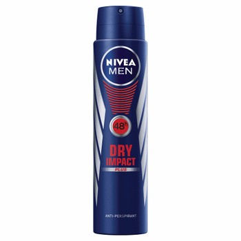 Nivea Men Dry Impact Plus, antyperspirant, spray, 250 ml