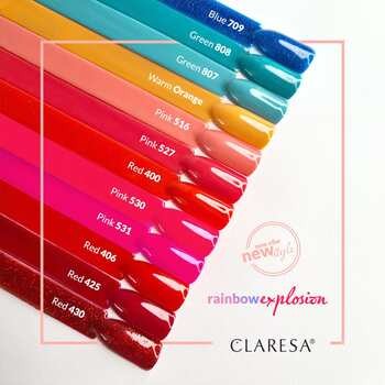 Claresa Rainbow Explosion, lakier hybrydowy, 530 Pink, 5 g