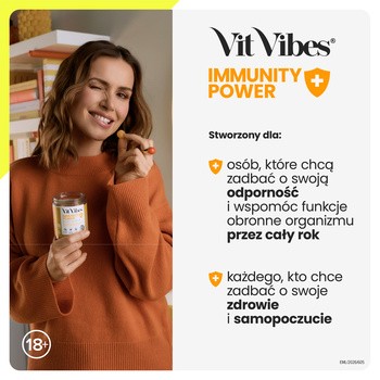 Vit Vibes Immunity Power, żelki, smak cytryna-marakuja, 60 szt.
