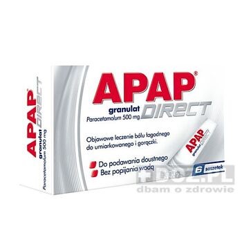 Apap Direct, 500 mg, granulat, 6 saszetek
