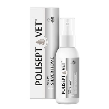 Polisept Vet Spray Silver Home, Spray z nanokoloidem srebra do zabiegów antyseptycznych u psów i kotów, 50 ml