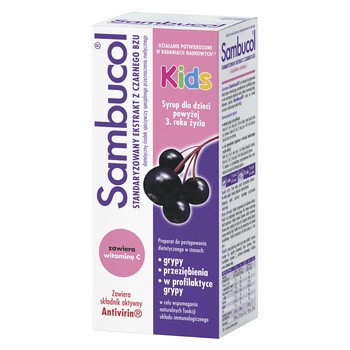 Sambucol Kids, syrop dla dzieci powyżej 3 roku życia, 120 ml