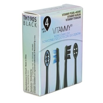 Vitammy, końcówki do szczoteczki sonicznej Pearl+, kolor czarny, 4 szt.
