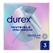 Durex Invisible, prezerwatywy dodatkowo nawilżane, 3 szt.