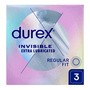 Durex Invisible, prezerwatywy dodatkowo nawilżane, 3 szt.