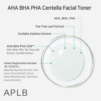 APLB AHA BHA PHA Centella Facial Toner, tonik oczyszczający do twarzy z kwasami i wąkrotą, 160 ml