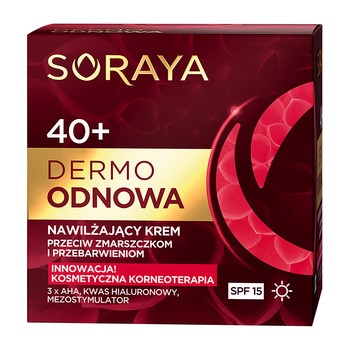 Soraya Dermo Odnowa 40+, nawilżający krem przeciw zmarszczkom i przebarwieniom na dzień, 50 ml