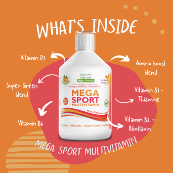 Swedish Nutra Mega Sport, płyn, smak pomarańczowy, 500 ml