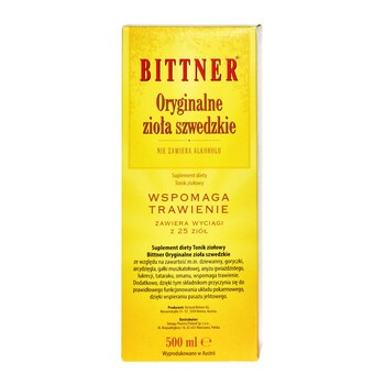 Bittner Oryginalne Zioła Szwedzkie, tonik, 500 ml