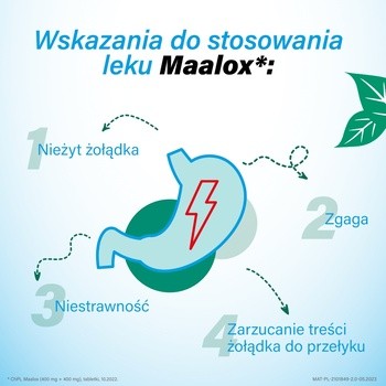 Maalox, 400 mg+400 mg, tabletki, 40 szt.