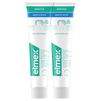 Elmex Sensitive Gentle White, pasta do zębów, 75 ml x 2