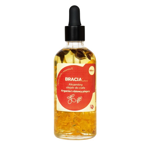 Bracia Mydlarze Bracia Mydlarze, aksamitny olejek do ciała, Argania i różowy pieprz, 100 ml