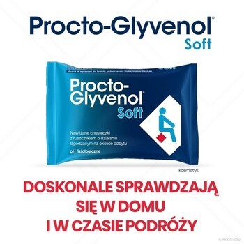 Zestaw Procto-Glyvenol, 400 mg + 40 mg, czopki doodbytnicze, 10 szt. + Procto-Glyvenol Soft, nawilżane chusteczki dla osób z hemoroidami, 30 szt.