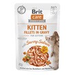 Brit Care Cat Fillets in Gravy, Kitten, mokra karma dla kociąt , łosoś, rokitnik zwyczajny i nasturcja, 85 g