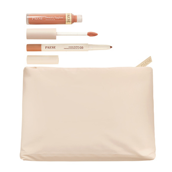 Zestaw Świąteczny Paese Nude Lip Set, Tasty Lips, błyszczyk Beauty Lipgloss, 14 Caramel Mousse, 4,5 ml + kremowa konturówka do ust, 03 Honey Mood, 0,6 g