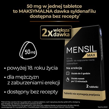 Mensil Max, 50 mg, tabletki do rozgryzania i żucia, 2 szt.