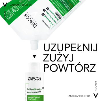 Vichy Dercos DS, szampon przeciwłupieżowy, włosy suche, opakowanie uzupełniające, 500 ml
