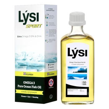 Lysi Sport Omega 3 Pure Ocean Fish Oil, płyn, smak cytrynowy, 240 ml
