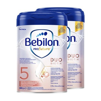 Zestaw 2 x Bebilon Profutura DUOBIOTIK 5, Junior dla przedszkolaka, proszek, 800 g