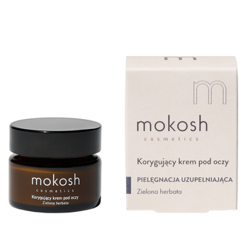 Mokosh, korygujący krem pod oczy, zielona herbata, mini, 15 ml