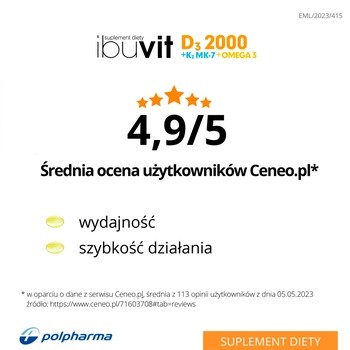 Ibuvit D3 2000+K2 MK-7 Omega 3, kapsułki, 30 szt.