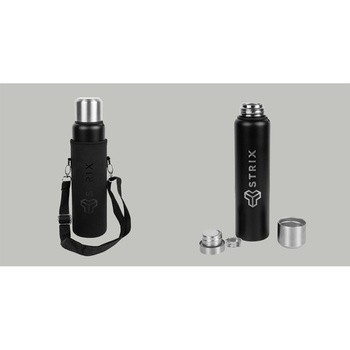 GymBeam Fusion, termos próżniowy, Strix, 850 ml, czarny, 1 szt.