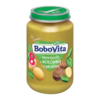 BoboVita, ziemniaczki z wołowiną i szpinakiem, 190 g