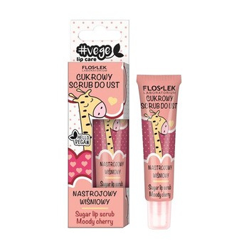 Flos-Lek, Vege Lip Care, Cukrowy scrub do ust, nastrojowy wiśniowy, 14 g