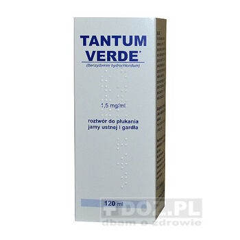 Tantum Verde, 0,15%, roztwór do płukania jamy ustnej (import równoległy), 120 ml