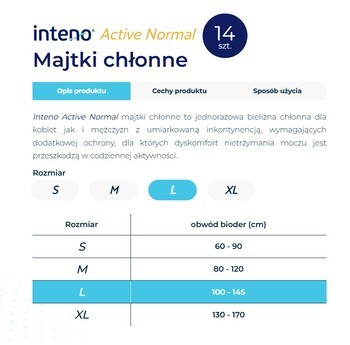 Inteno Active Normal, majtki chłonne, rozmiar XL, 10 szt.