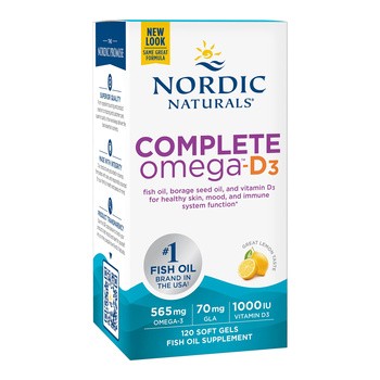 Nordic Naturals, Complete Omega-D3 565 mg, kapsułki, smak cytrynowy, 120 szt.
