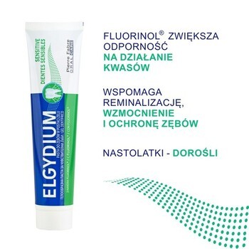 Zestaw Elgydium Sensitive, pasta do zębów w żelu, 75 ml + Elgydium Whitening, pasta do zębów, wybielająca, 75 ml